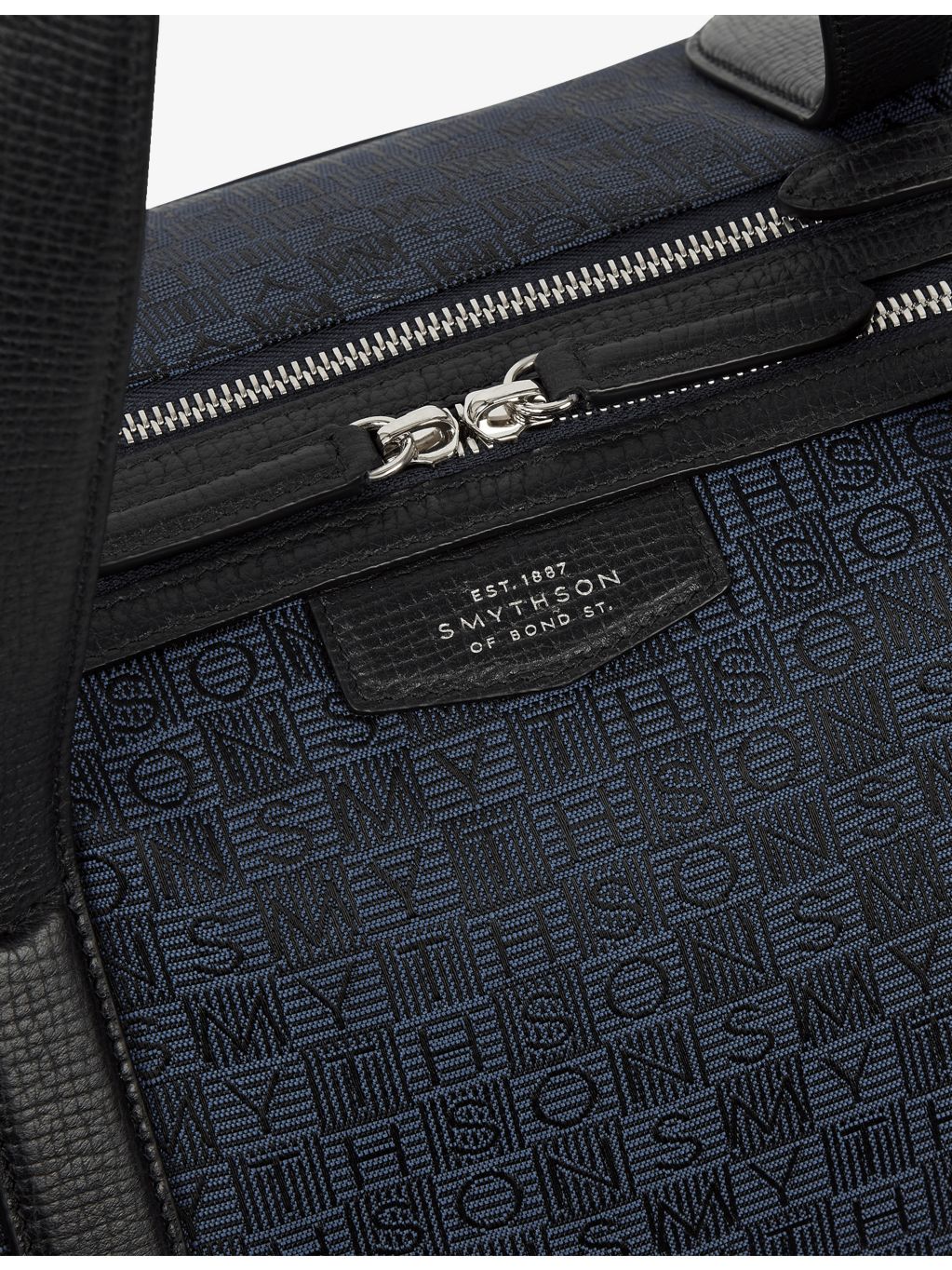 Smythson monogram stamp small canvas travel bag, UK version