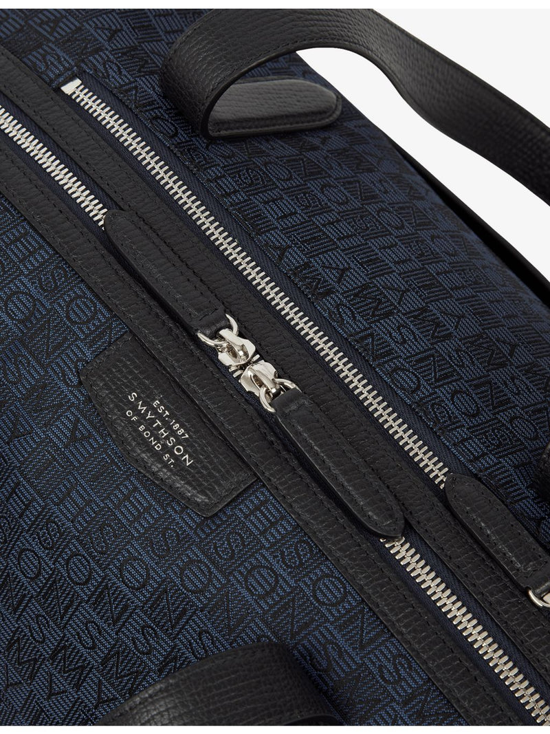 Smythson monogram stamp small canvas travel bag, UK version