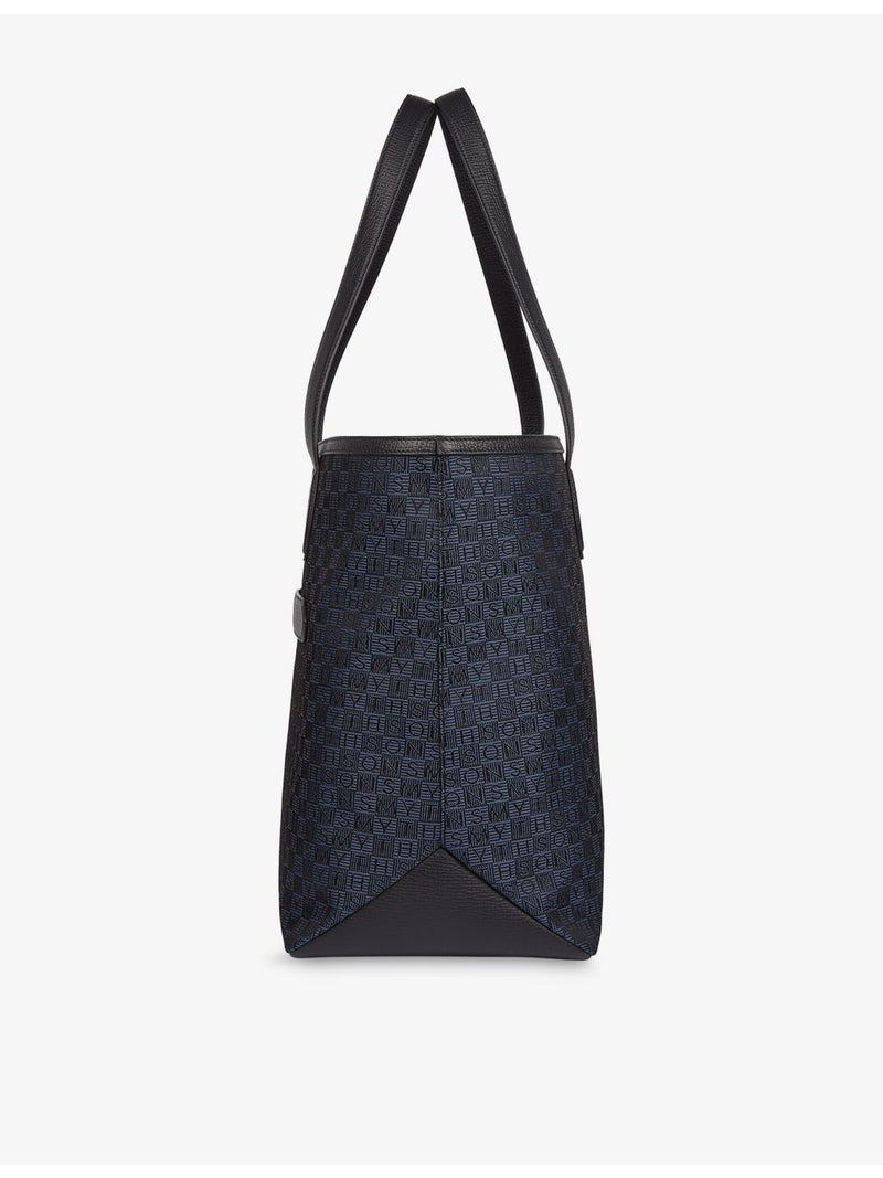 Smythson monogram-stamp canvas tote bag, UK version