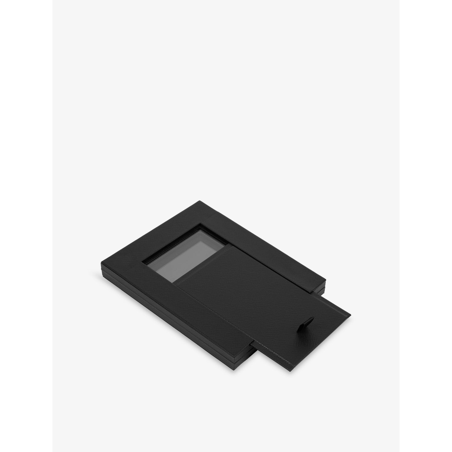 Smythson leather double photo frame cross-grain - British product
