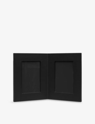Smythson leather double photo frame cross-grain - British product