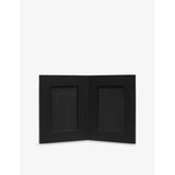 Panama Leather Double Photo Frame - BLACK
