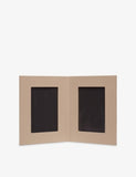 Smythson leather double photo frame cross-grain - British product