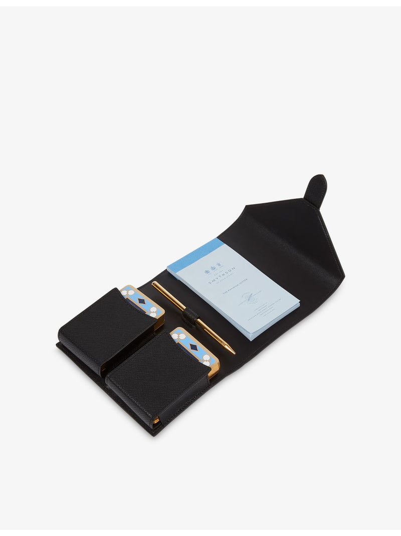 Smythson Panama double leather playing cards case, UK version