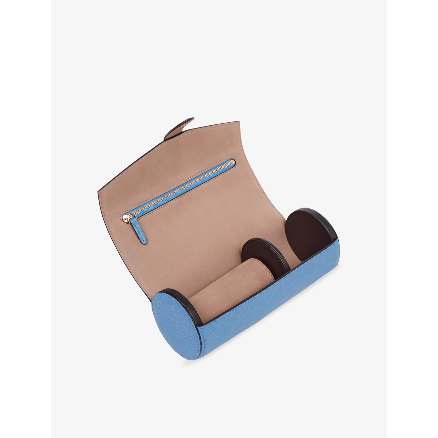 Smythson Panama leather watch and jewellery roll, UK version