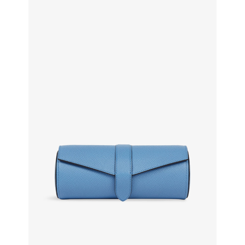 Smythson Panama leather watch and jewellery roll, UK version