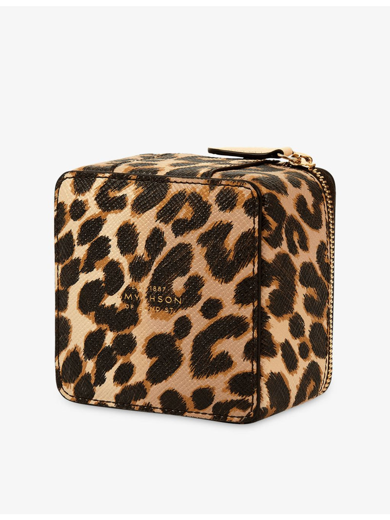 Smythson Panama Leopard leather trinket case (British brand)