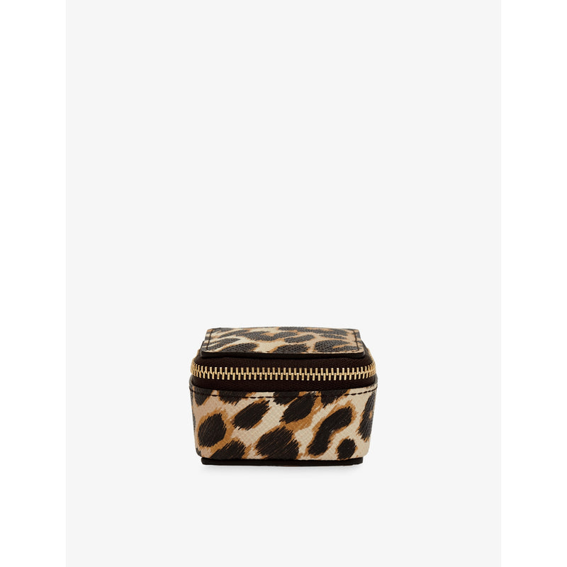 Smythson leopard small leather trinket case - British product