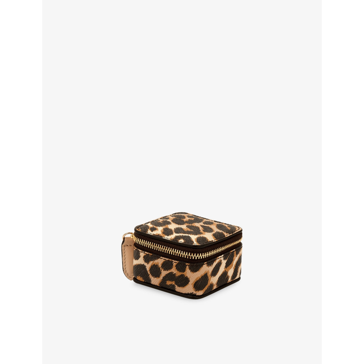 Panama Leopard Small Leather Trinket Case - SANDSTONE