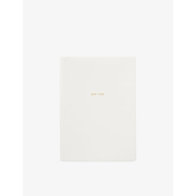 selfridges Smythson Say I Do Soho Panama Leather Wedding Planner 19.5cm x 14cm- Buy online at McGrocer