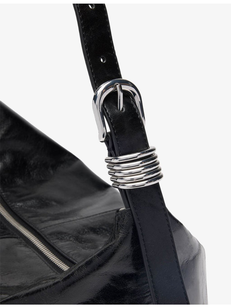 Whistles ring-embellished leather shoulder bag, imported from the UK
