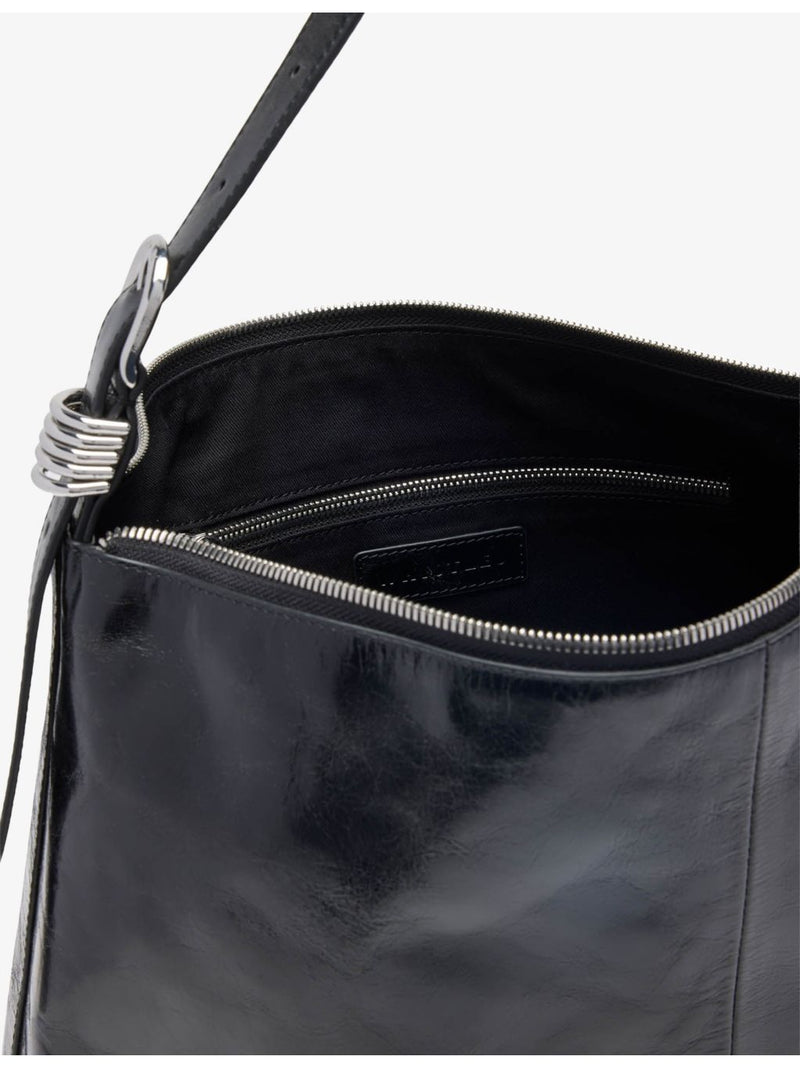 Whistles ring-embellished leather shoulder bag, imported from the UK