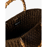 Whistles bamboo-handle crochet bag 32cm wide - British product