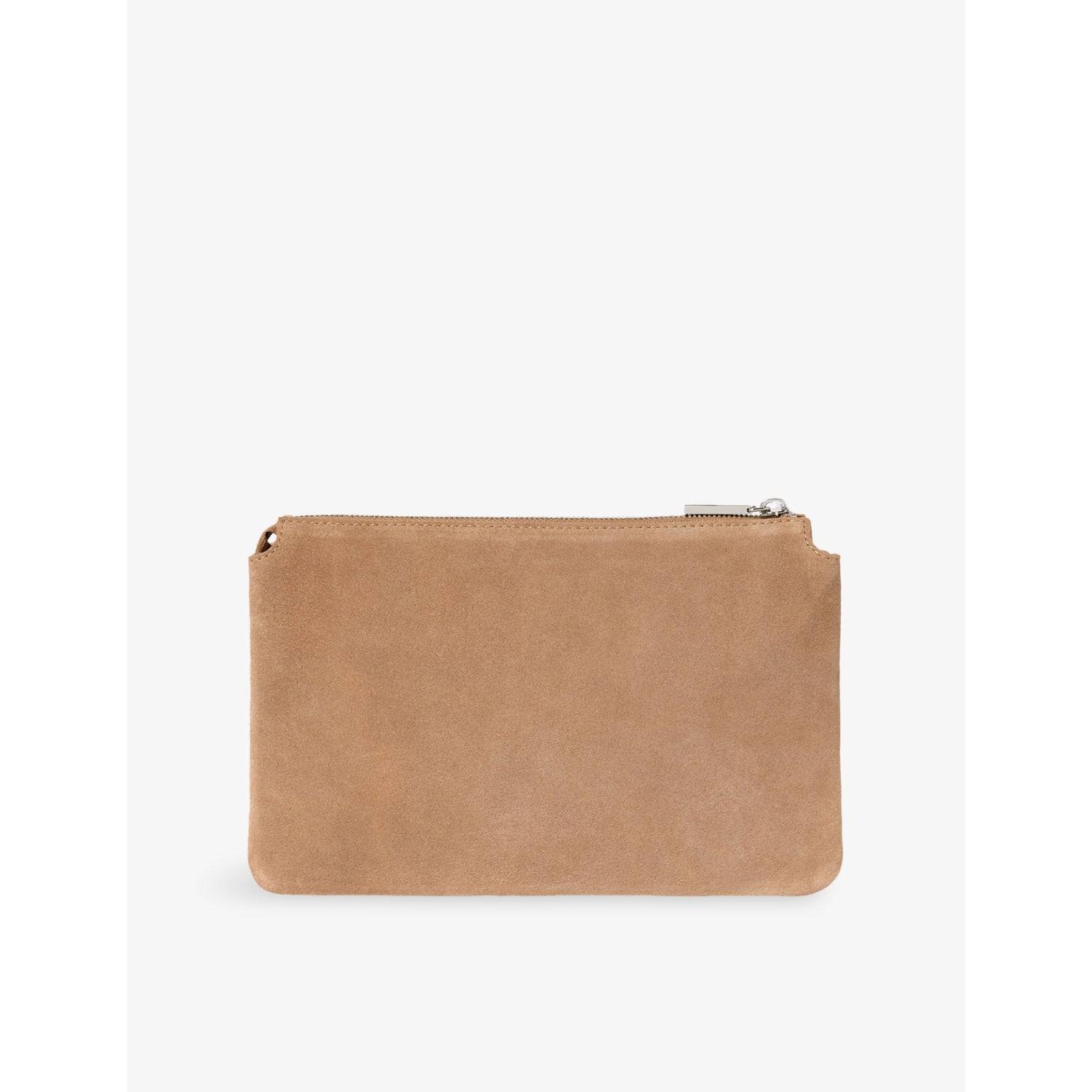 Whistles suede clutch bag with gold-tone hardware (British brand)