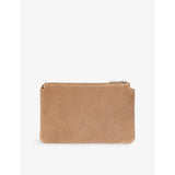 Whistles suede clutch bag with gold-tone hardware (British brand)