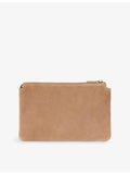 Whistles suede clutch bag with gold-tone hardware (British brand)