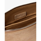 Whistles suede clutch bag with gold-tone hardware (British brand)