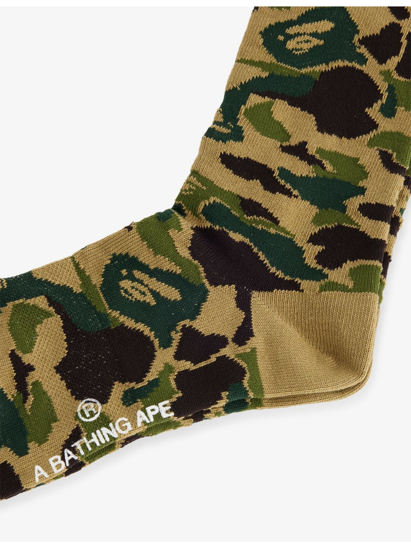 A Bathing Ape camo crew socks, imported from the UK