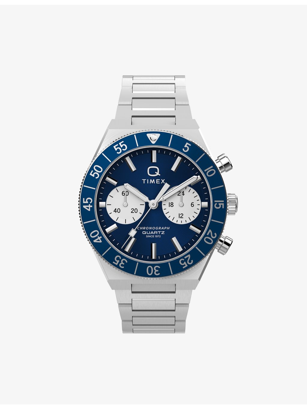 Timex Q Continental Chronograph watch 40mm stainless steel (British brand)