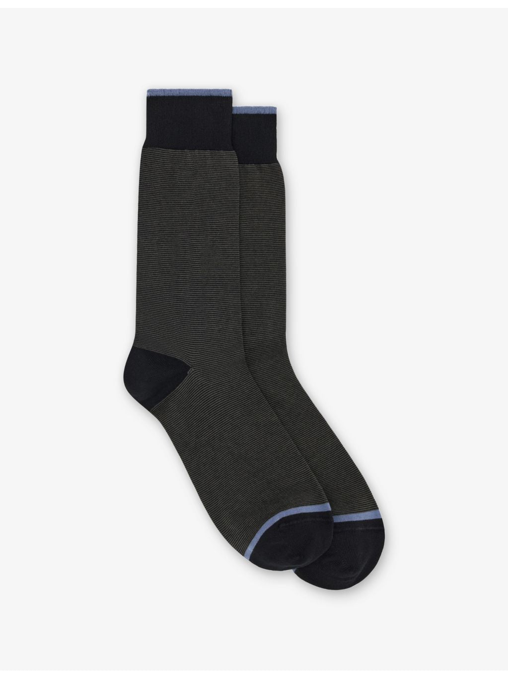 Boggi Milano micro-striped crew socks in cotton blend, UK version