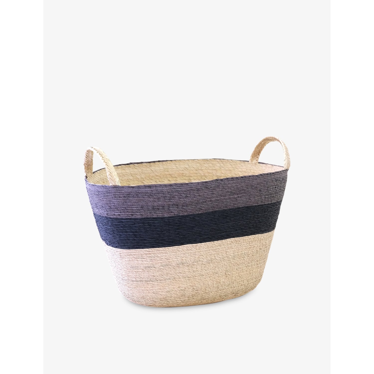 Makaua colour-block woven floor basket 48cm - British product