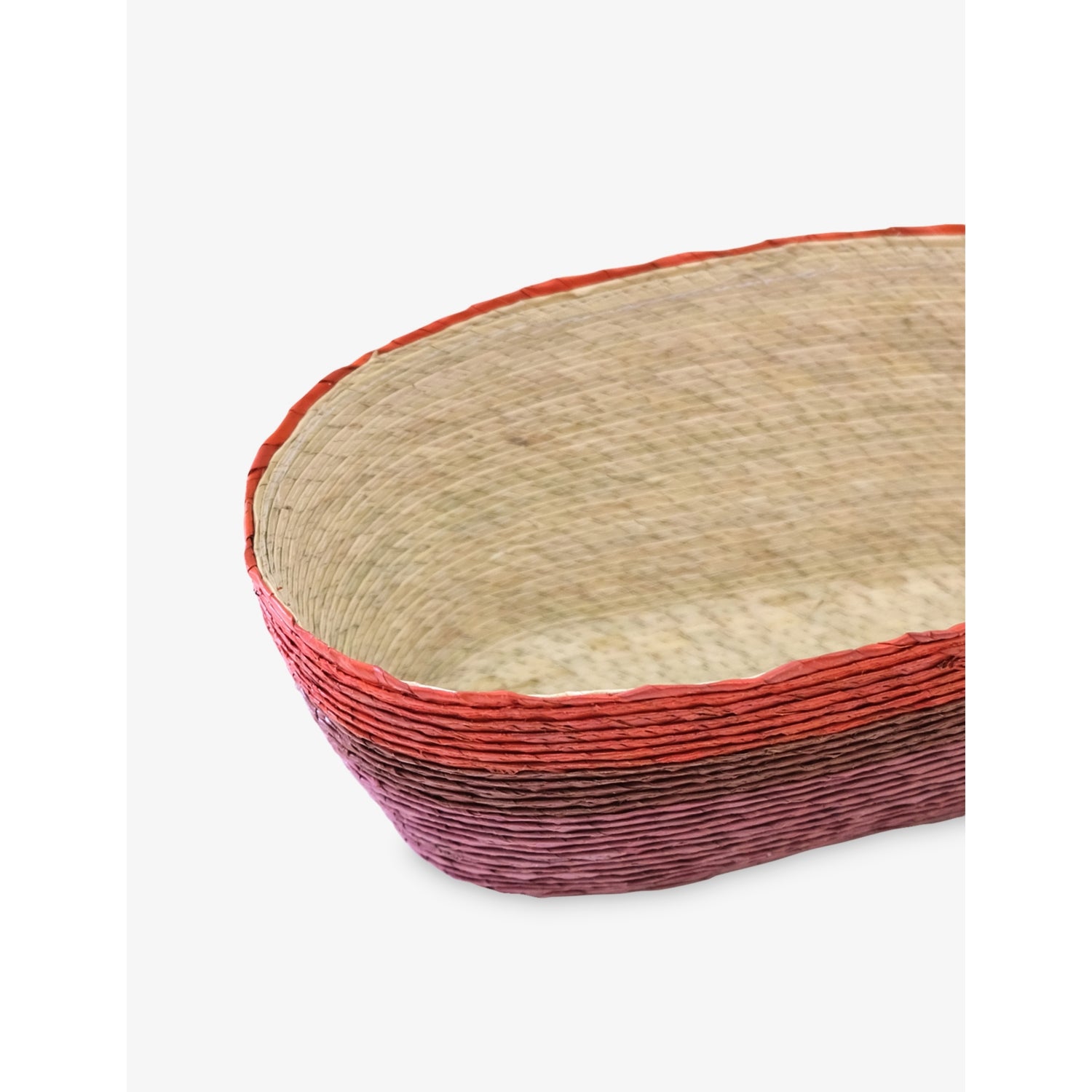 Makaua woven basket colour-block oval 25cm (British brand)