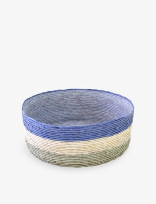 Makaua round handmade palm basket - British product