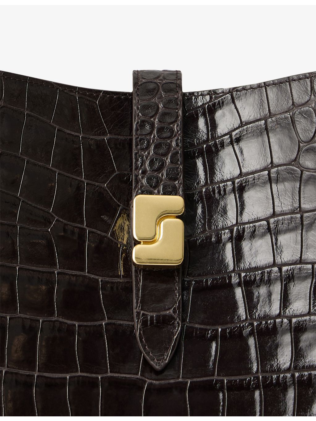 Soeur Bello shoulder bag with crocodile embossed leather - British product