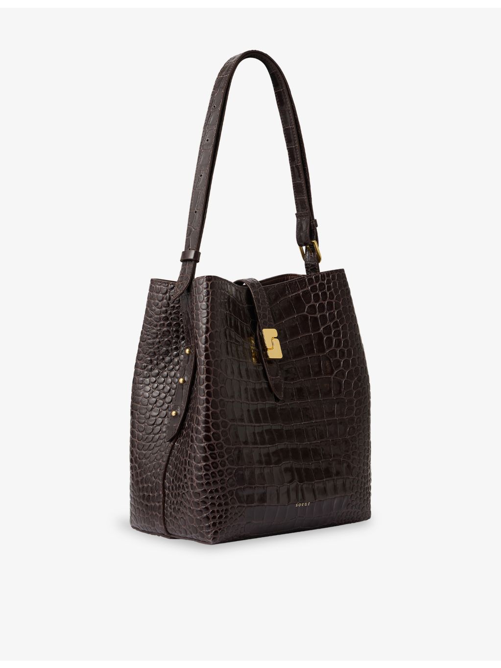Soeur Bello shoulder bag with crocodile embossed leather - British product