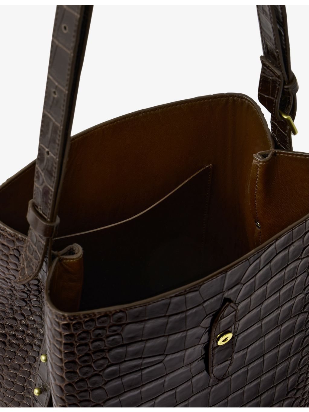 Soeur Bello shoulder bag with crocodile embossed leather - British product