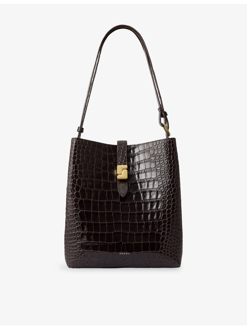 Soeur Bello shoulder bag with crocodile embossed leather - British product