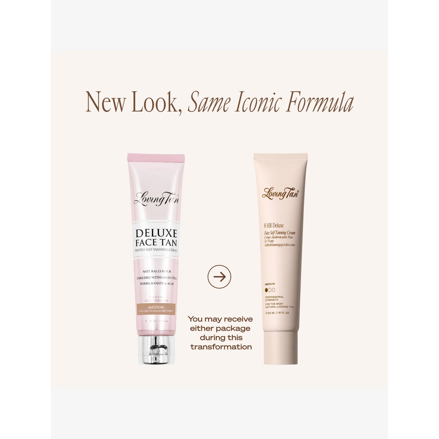 Loving Tan Deluxe face self-tanning cream 50ml, imported from the UK