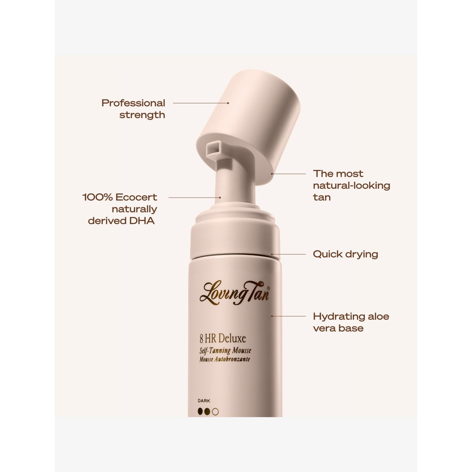 Loving Tan self-tanning mousse 8 HR Deluxe 120ml, imported from the UK