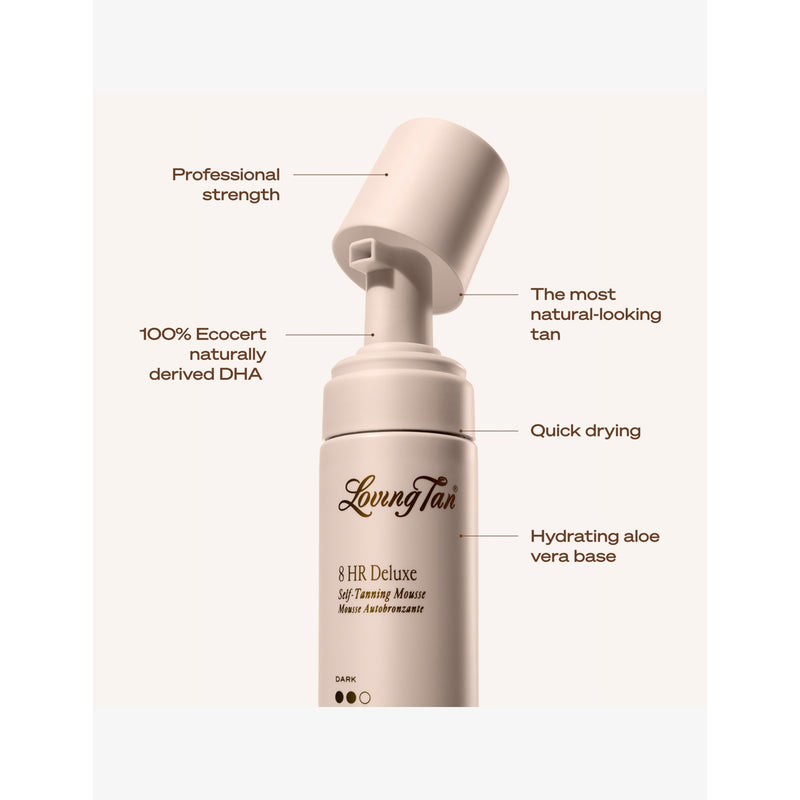 Loving Tan self-tanning mousse 8 HR Deluxe 120ml, imported from the UK