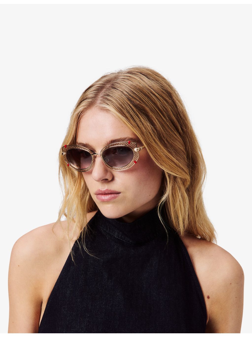 Christian Louboutin Dolly oval-frame metal sunglasses, imported from the UK