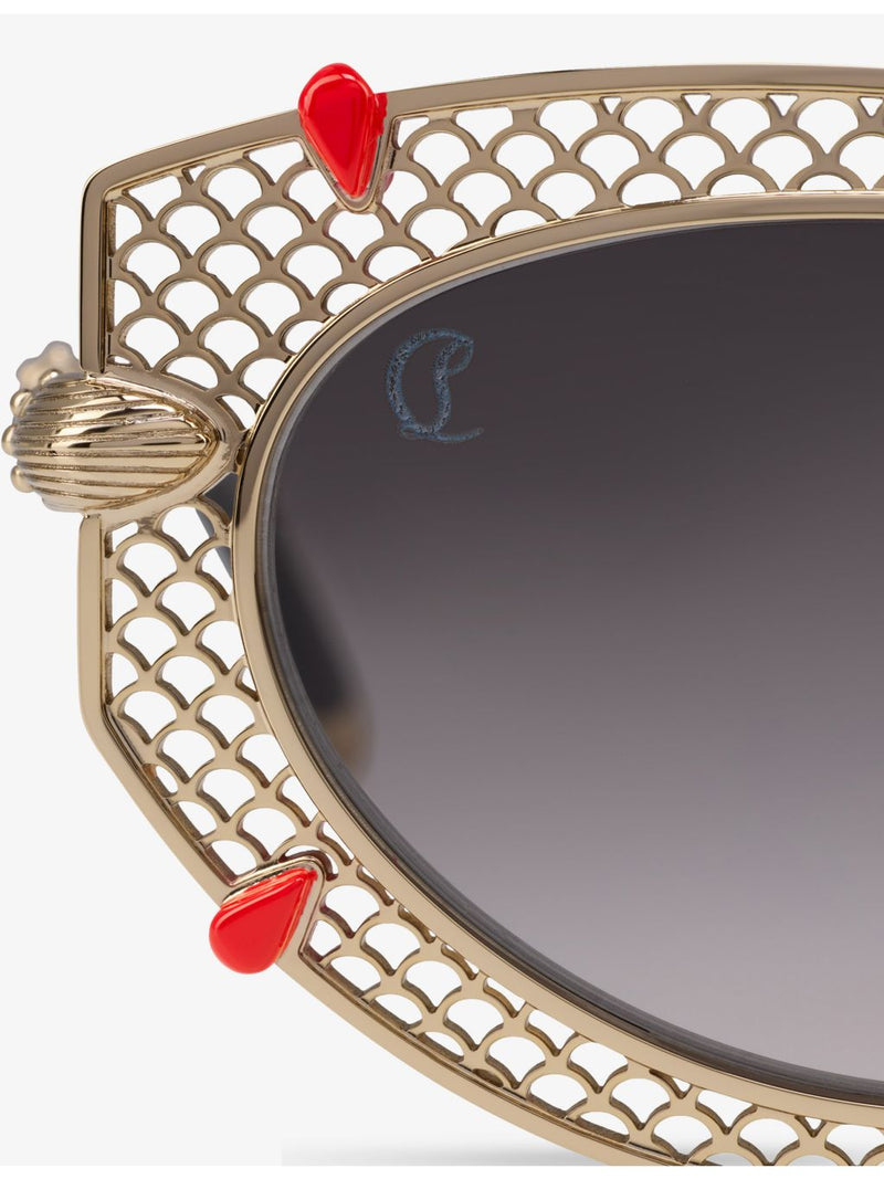 Christian Louboutin Dolly oval-frame metal sunglasses, imported from the UK