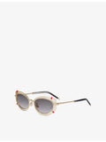 Christian Louboutin Dolly oval-frame metal sunglasses, imported from the UK
