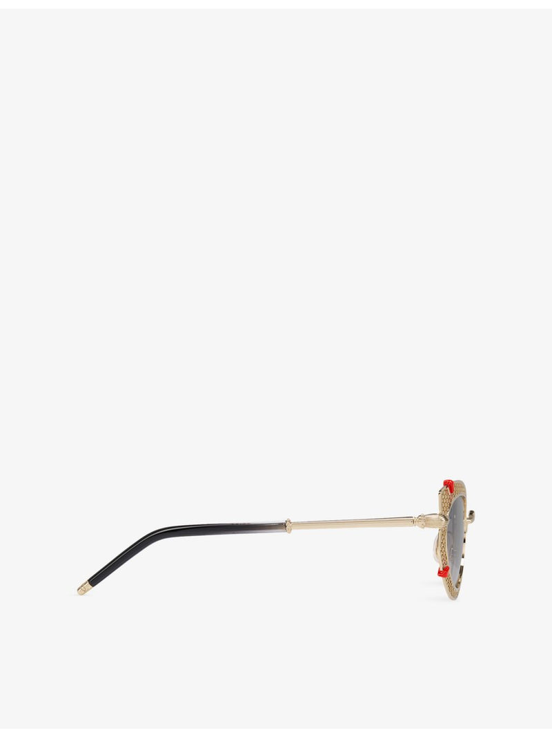 Christian Louboutin Dolly oval-frame metal sunglasses, imported from the UK