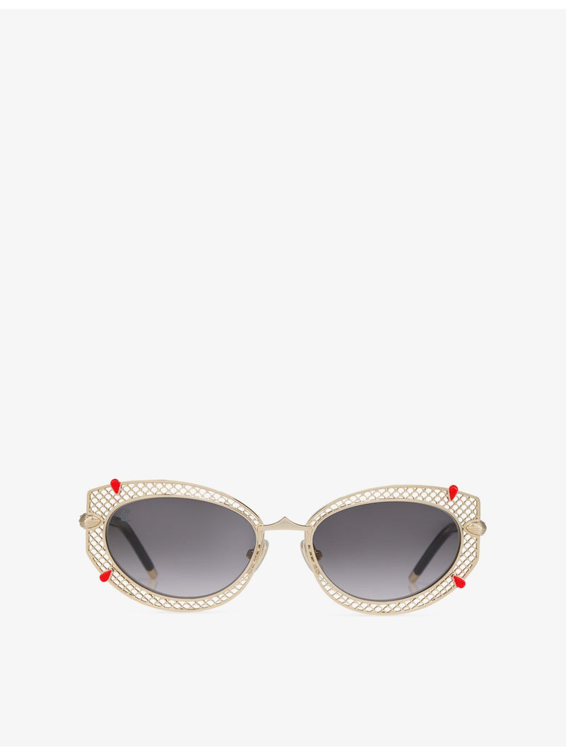 Christian Louboutin Dolly oval-frame metal sunglasses, imported from the UK