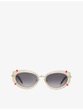 Christian Louboutin Dolly oval-frame metal sunglasses, imported from the UK