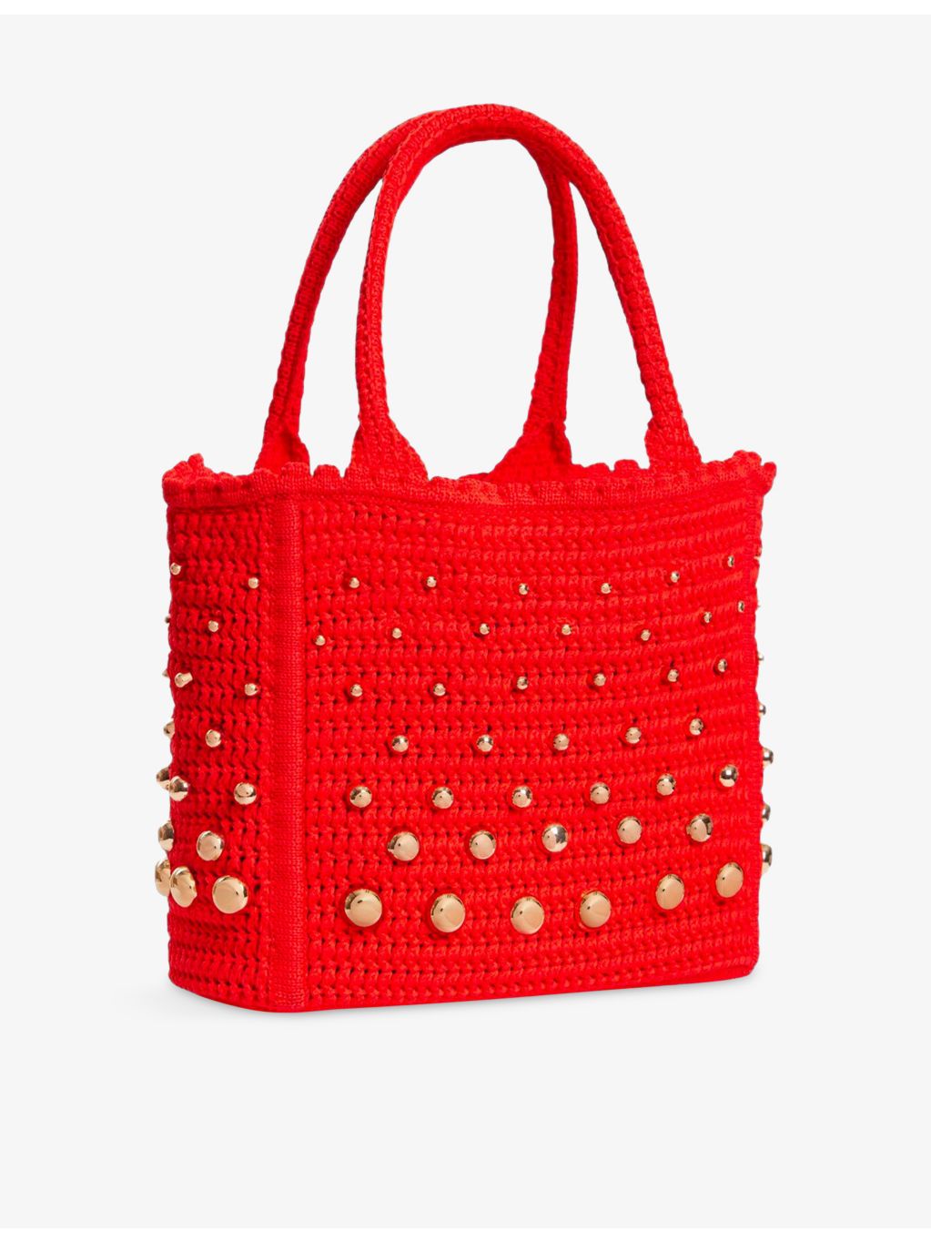 Sandro crochet tote bag with stud embellishments, imported from the UK