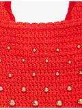 Sandro crochet tote bag with stud embellishments, imported from the UK