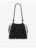 Sandro diamante-embellished crochet bag, UK version
