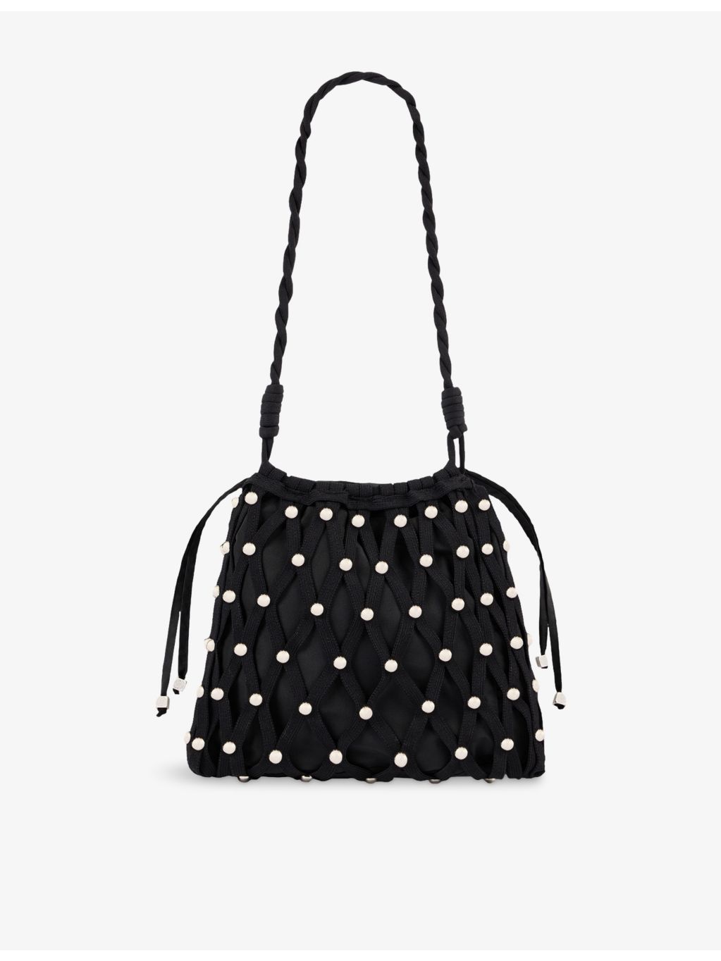 Sandro diamante-embellished crochet bag, UK version