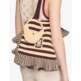 Sandro crochet mini bag with branded detail, imported from the UK