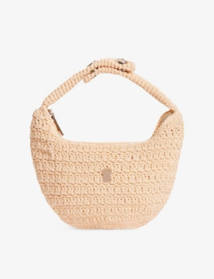 Sandro crochet mini bag with branded detail, imported from the UK