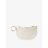 Claudie Pierlot curved raffia purse with leather trim, imported from the UK