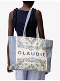Claudie Pierlot oversized cotton tote bag with floral embroidery (British brand)