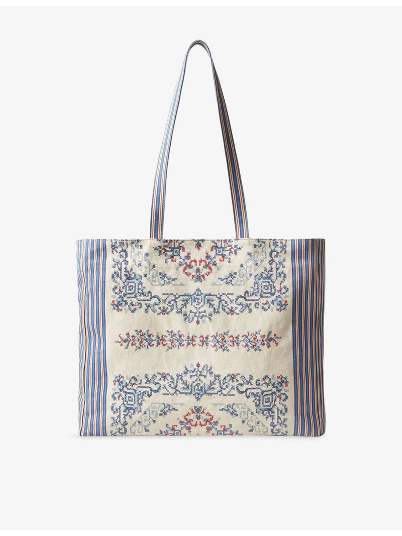 Claudie Pierlot oversized cotton tote bag with floral embroidery (British brand)