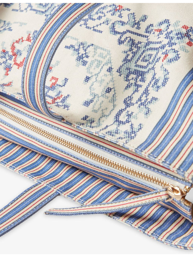 Claudie Pierlot oversized cotton tote bag with floral embroidery (British brand)